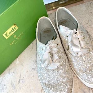Kate Spade x Keds Glitter Cream Bridal Sneakers | Worn Once
